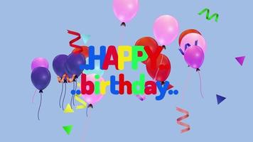 happy birthday greeting background in 3d animation format video
