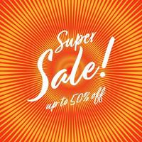 Super sale up to 50 percent off banner. vector