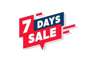 7 days sale promotion banner. vector