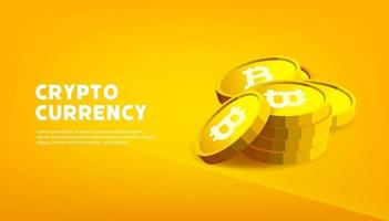 banner de bitcoin btc. Fondo de banner de concepto de criptomoneda de bitcoin. vector