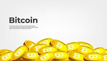 banner de bitcoin btc. Fondo de banner de concepto de criptomoneda de bitcoin. vector