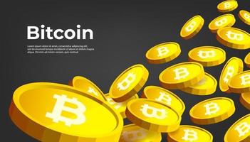 banner de bitcoin btc. Fondo de banner de concepto de criptomoneda de bitcoin. vector