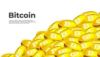 banner de bitcoin btc. Fondo de banner de concepto de criptomoneda de bitcoin. vector