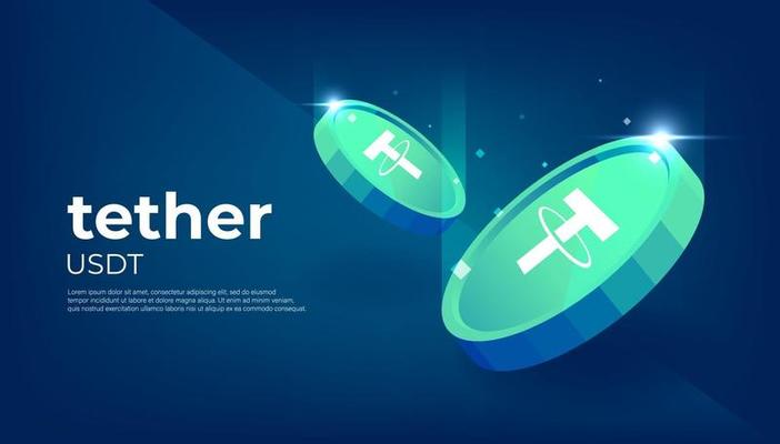 Tether or USDT crypto currency themed banner.