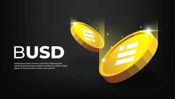 bandera de binance usd busd. Banner de moneda estable digital de moneda busd. vector