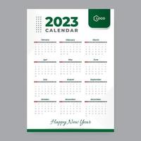 2023 calendar template vector