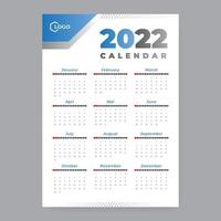 Plantilla de calendario 2022 vector