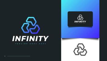 Infinite Triangle Logo Design in Blue Gradient vector