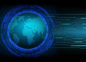 world binary circuit board future technology, blue hud cyber security vector