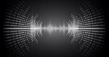 Sound waves oscillating dark light vector