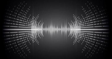 Sound waves oscillating dark light vector