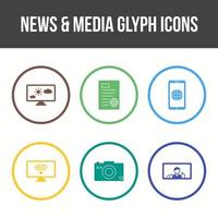 Unique News and Media Vector Icon Set