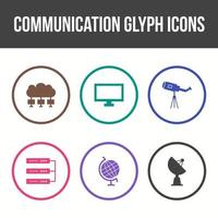 Unique Communication Glyph Vector Icon Set