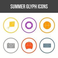 Unique Summer Glyph Vector Icon Set