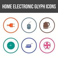 conjunto único de iconos de vector de electrónica para el hogar