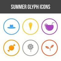 Unique Summer Glyph Vector Icon Set