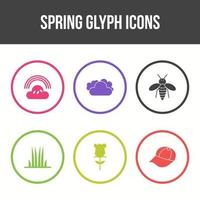 conjunto de iconos de vector de primavera único