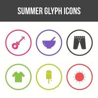 Unique Summer Glyph Vector Icon Set