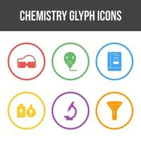 Unique Chemistry Glyph Vector Icon Set