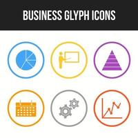 6 Glyph Unique Business vector icon set