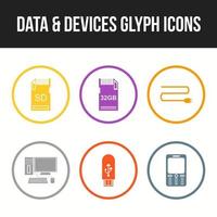 Unique Data and devices vector icon set