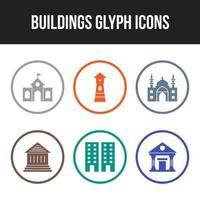 Unique Building and landmarks vector icon set