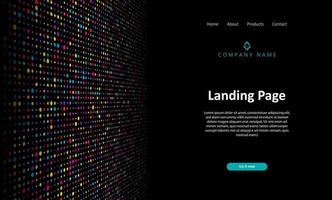 landing page with colourful cyber particles design 2805 vector
