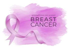 día internacional contra el cáncer de mama fondo de acuarela vector
