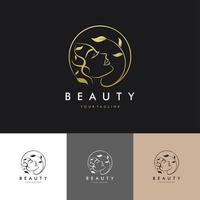 Diseño gráfico de vector de ilustración de logotipo de salón de belleza de cabello de lujo