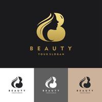 Letter B Luxury Beauty salon logo set Illustration Vector Design