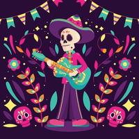 Celebration of Dia De Los Muertos vector