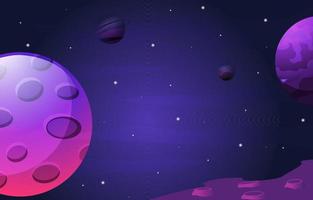 luna planeta estrella cielo espacio universo exploración ilustración vector