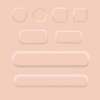 Pink buttons in Neomorphism design style. vector