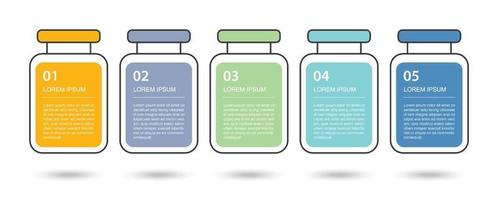 Vaccine bottle abstract data infographic. vector