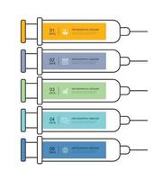 Infografía de jeringa abstracta de aguja de vacunación. vector