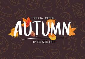 Autumn sale banner template background. Autumn shopping sale vector