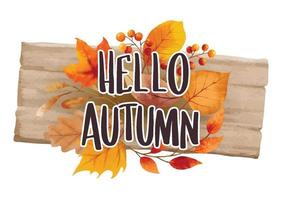 Hello autumn with ornate of leaves flower background. Autumn october vector