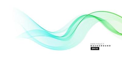 Abstract green line wave vector background.