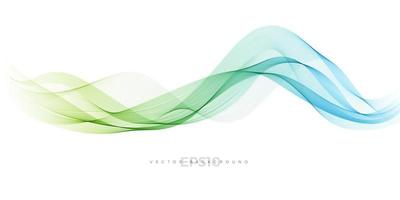 Abstract green and blue line wave vector background.