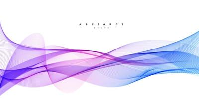 Abstract violet and blue line wave vector background.