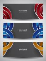 horizontal banner set template with various color background vector