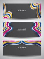 horizontal banner set template with various color background vector