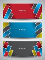 horizontal banner set template with various color background vector