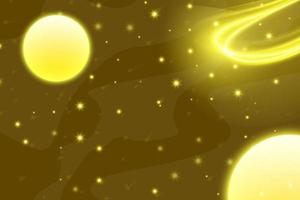 Halftone space galaxy background with yellow and brown gradient vector