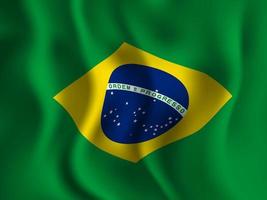 Brazil flag wavy style for independence day vector