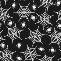 Seamless pattern with web and spider. Halloween holiday concept. vector