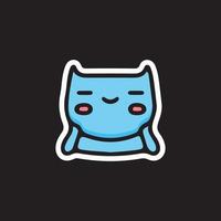 Cute blue cat with chin on hands. illustration for t shirt, sticker vector