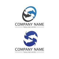 Fish logo template arowana fish beta fish and aquatic animal vector