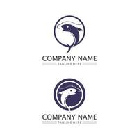 Fish logo template arowana fish beta fish and aquatic animal vector