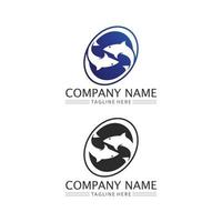 Fish logo template arowana fish beta fish and aquatic animal vector